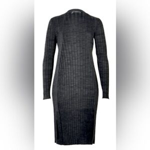 Peruvian Connection Heathered Gray Ribbed Cardigan Duster